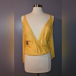 Y2K Off the shoulder boho yellow shirt